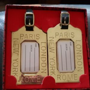Brass Luggage Tag Set